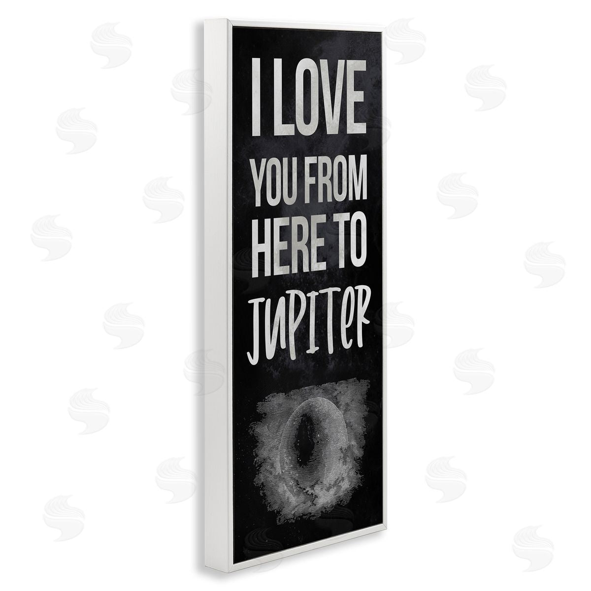 Stupell Studio Love You To Jupiter Romantic Phrase White Framed Giclee Wall Art