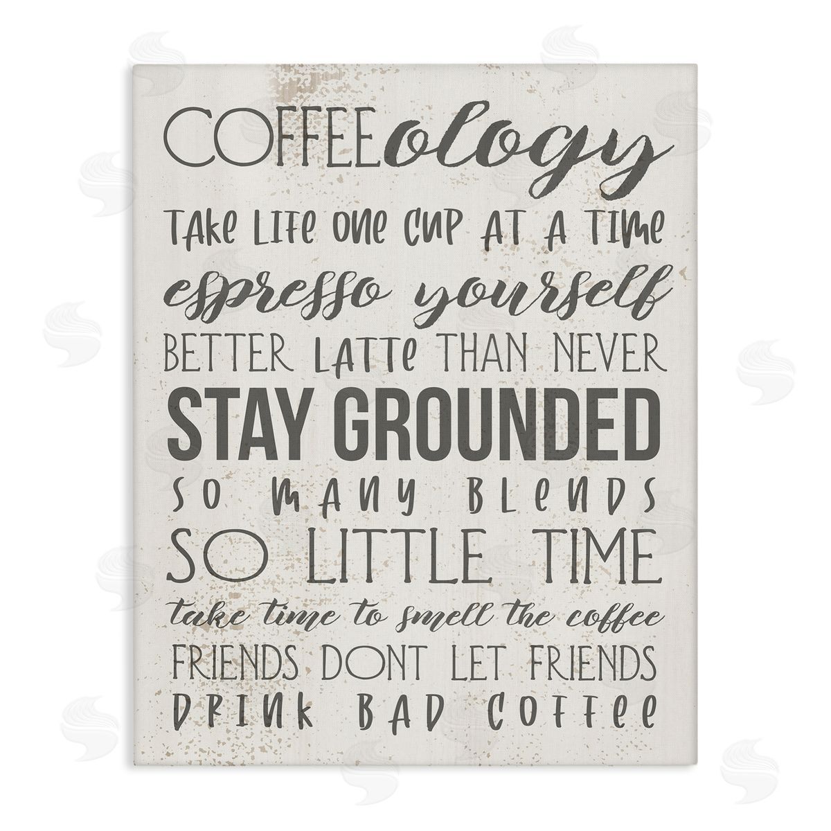 Stupell Studio Coffee-Ology Motivational Puns Kitchen Humor Canvas Wall Art