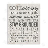 Stupell Studio | Coffee-Ology Motivational Puns Kitchen Humor