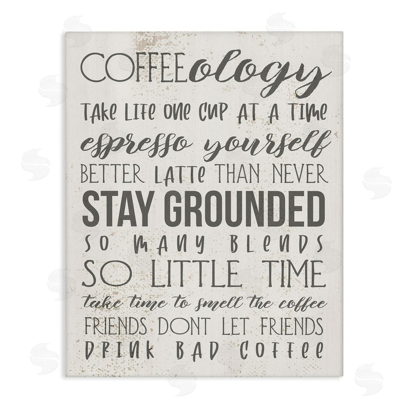 Stupell Studio | Coffee-Ology Motivational Puns Kitchen Humor