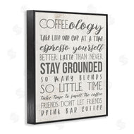 Stupell Studio | Coffee-Ology Motivational Puns Kitchen Humor