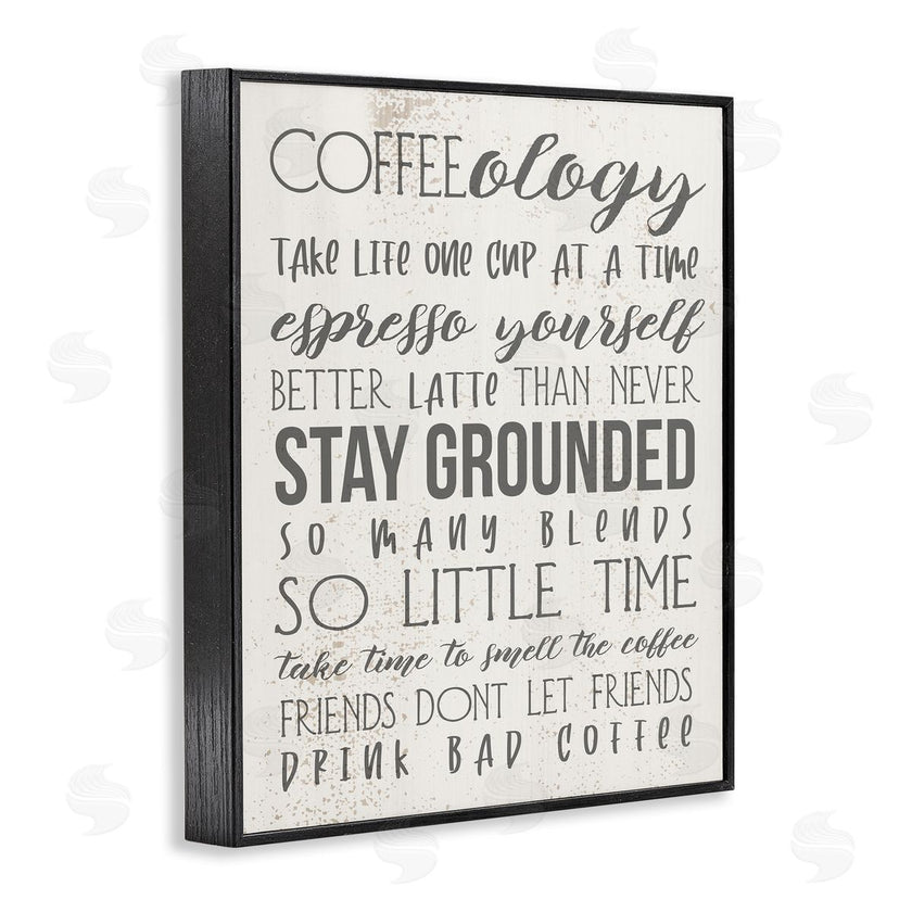 Stupell Studio | Coffee-Ology Motivational Puns Kitchen Humor