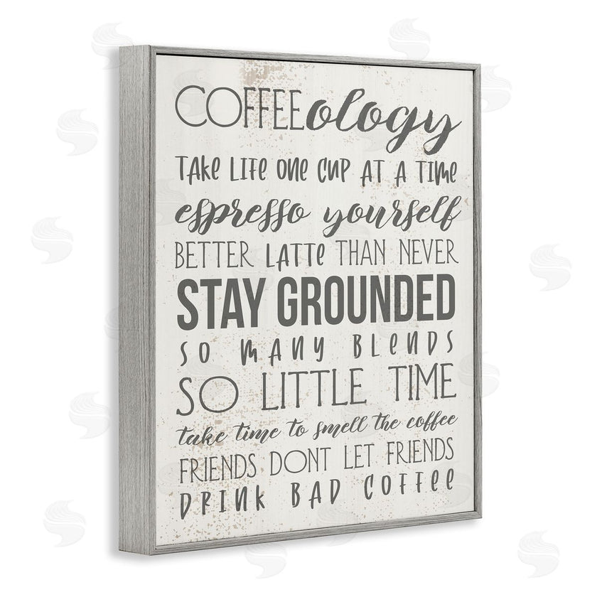 Stupell Studio | Coffee-Ology Motivational Puns Kitchen Humor