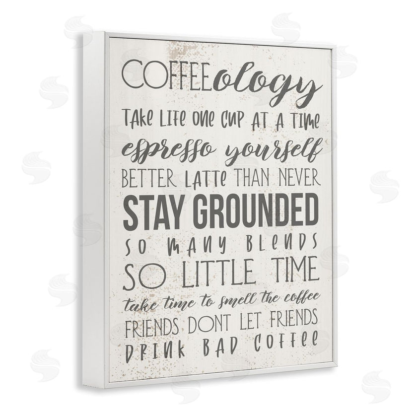 Stupell Studio | Coffee-Ology Motivational Puns Kitchen Humor