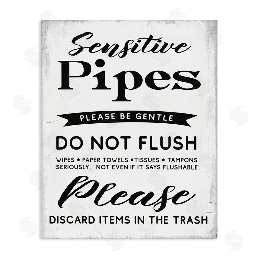 Stupell Studio | Sensitive Pipes Sign Flushing Restrictions