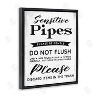 Stupell Studio | Sensitive Pipes Sign Flushing Restrictions