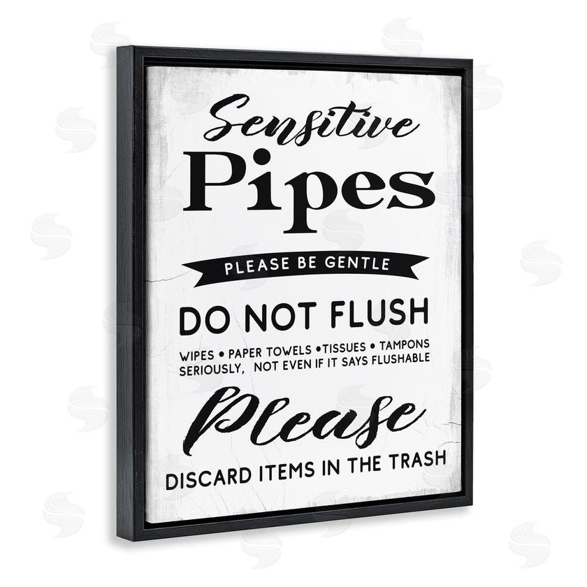 Stupell Studio | Sensitive Pipes Sign Flushing Restrictions