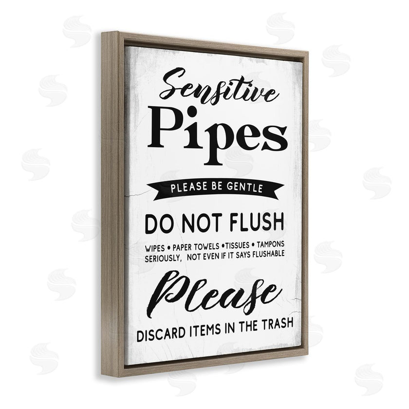 Stupell Studio | Sensitive Pipes Sign Flushing Restrictions