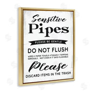 Stupell Studio | Sensitive Pipes Sign Flushing Restrictions