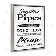Stupell Studio | Sensitive Pipes Sign Flushing Restrictions