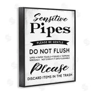 Stupell Studio | Sensitive Pipes Sign Flushing Restrictions
