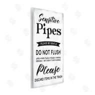 Stupell Studio | Sensitive Pipes Sign Flushing Restrictions