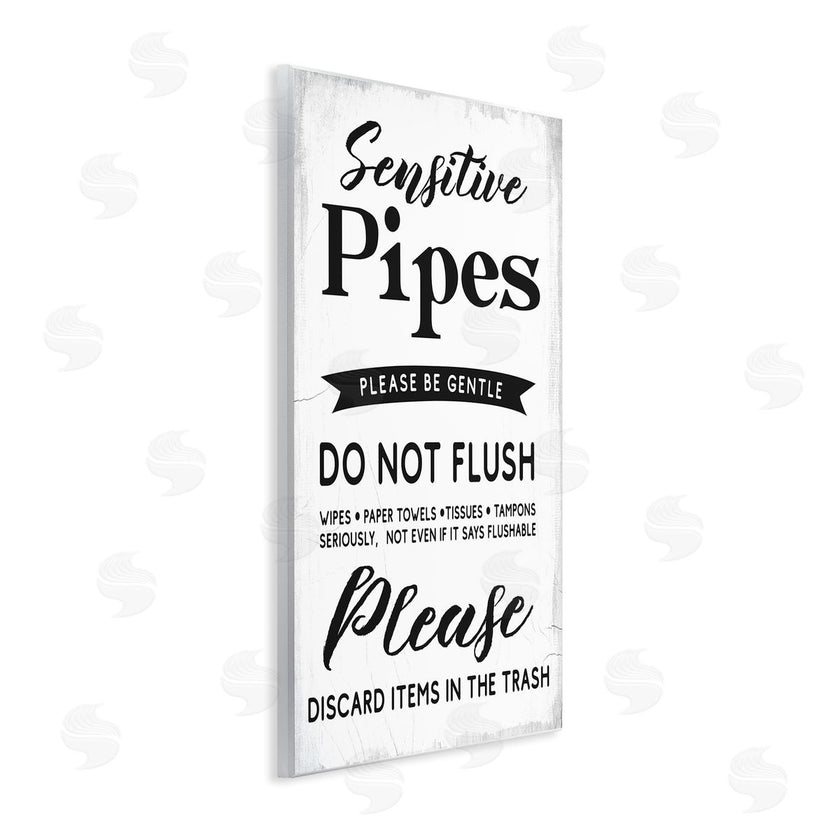 Stupell Studio | Sensitive Pipes Sign Flushing Restrictions