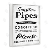 Stupell Studio | Sensitive Pipes Sign Flushing Restrictions