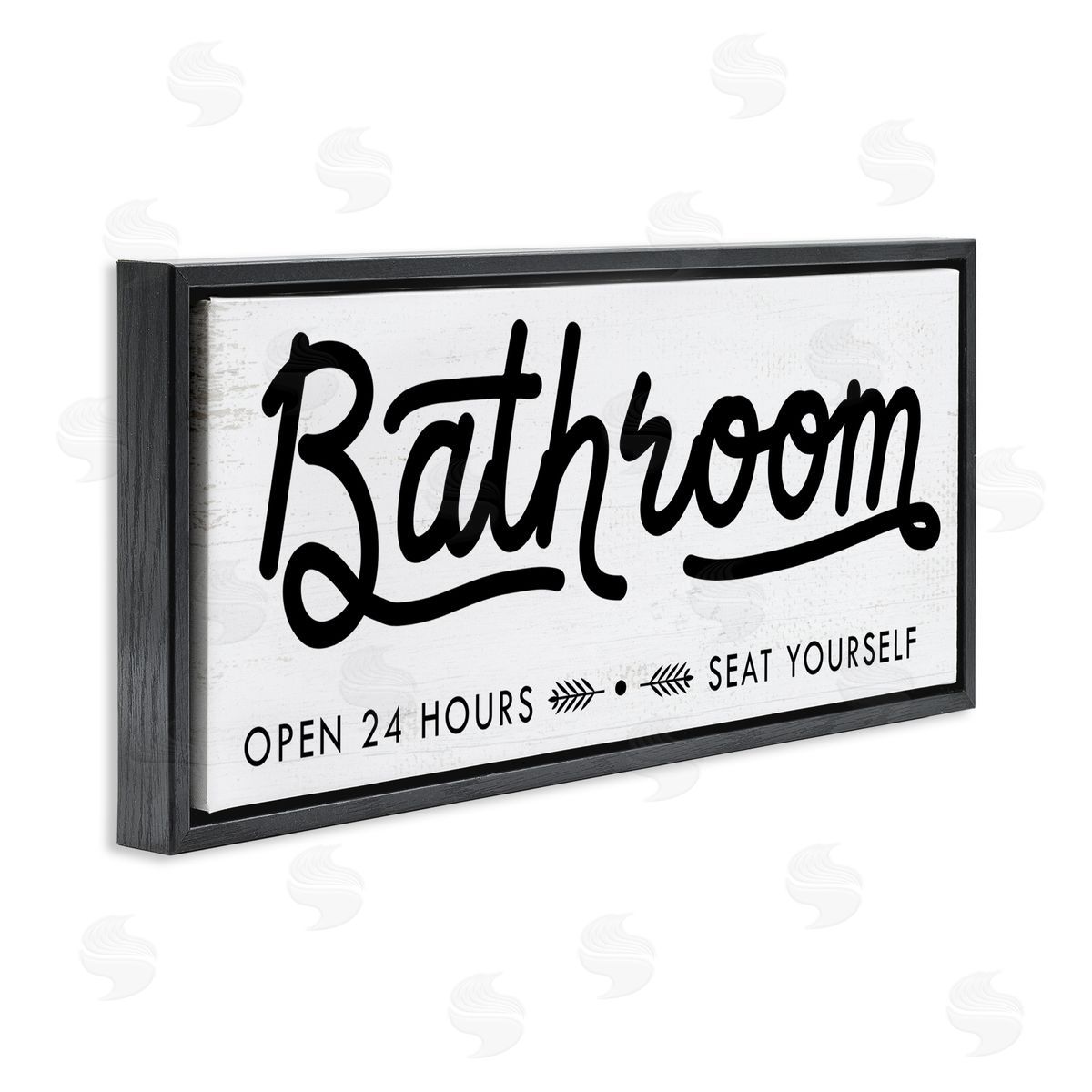 Seat Yourself Bathroom Sign Black Floating Frame Canvas Wall Art, Home Decor by Stupell Studio
