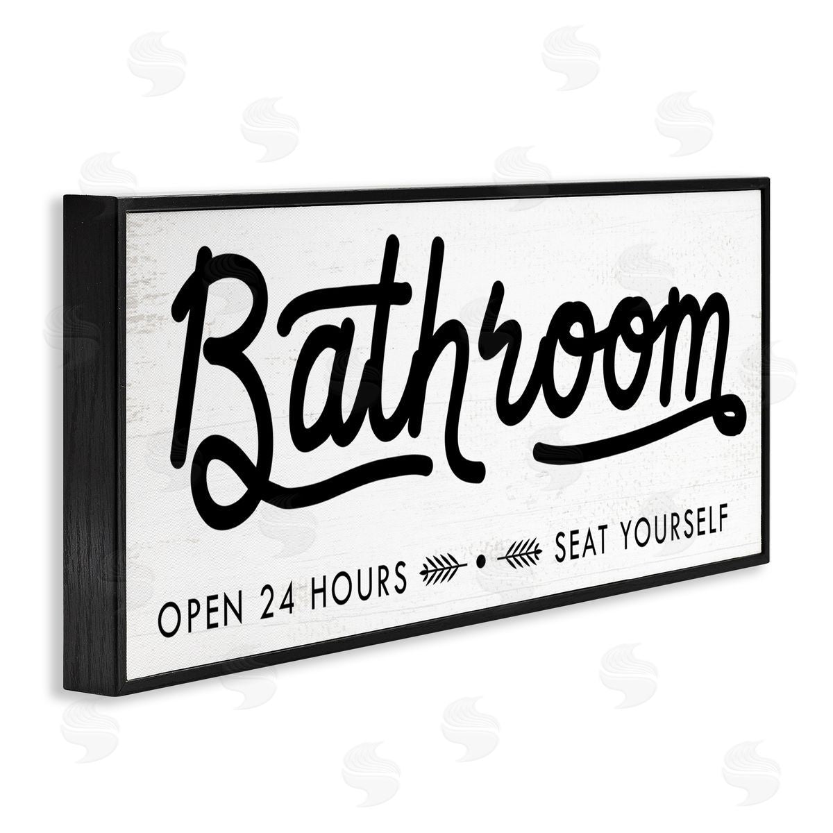 Seat Yourself Bathroom Sign Black Frame Print Wall Art, Home Decor by Stupell Studio