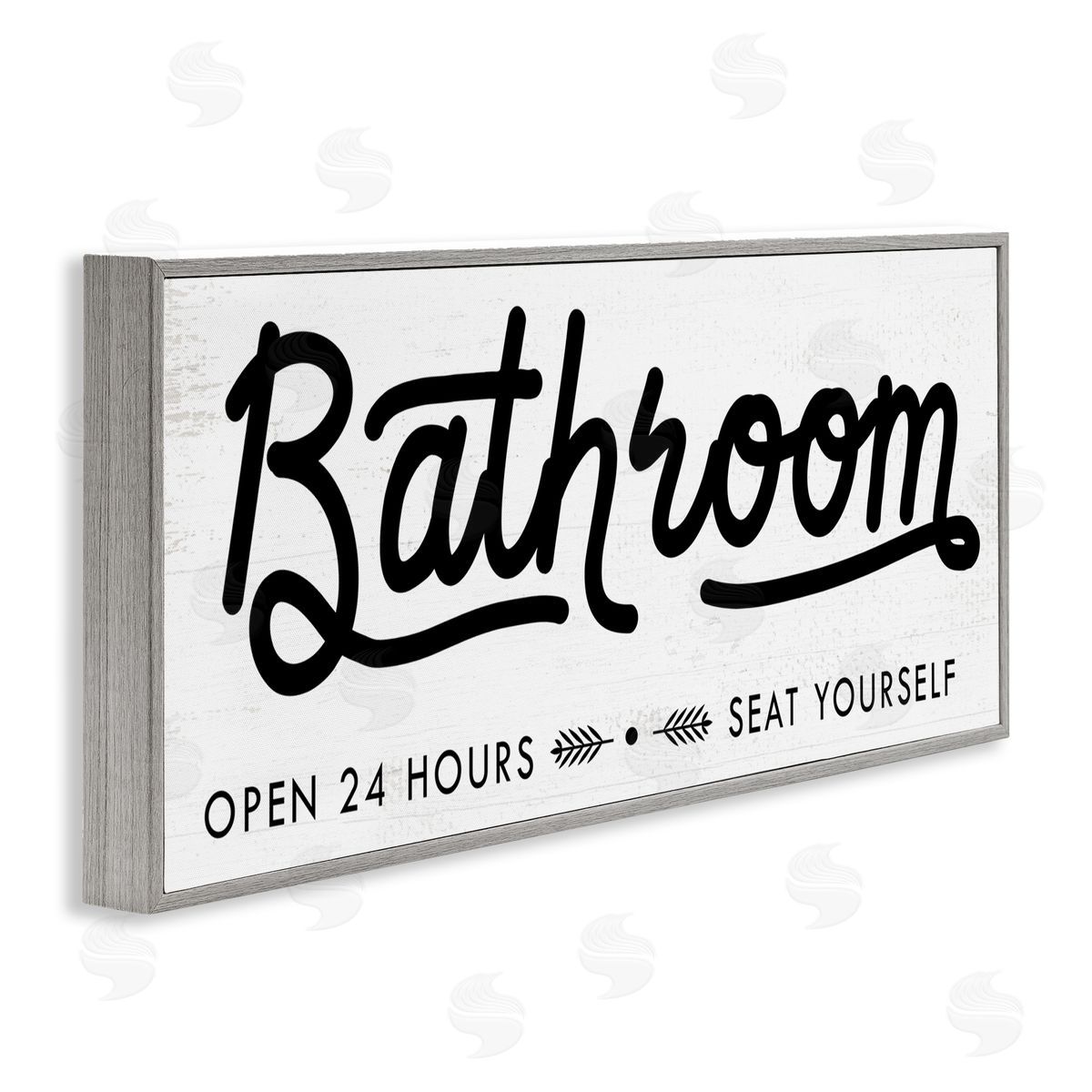 Seat Yourself Bathroom Sign Grey Frame Print Wall Art, Home Decor by Stupell Studio