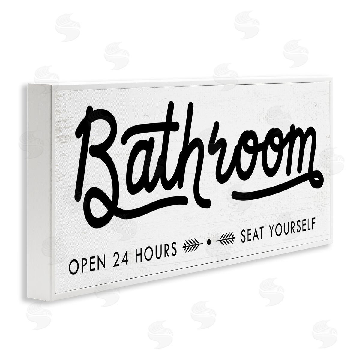 Seat Yourself Bathroom Sign White Frame Print Wall Art, Home Decor by Stupell Studio