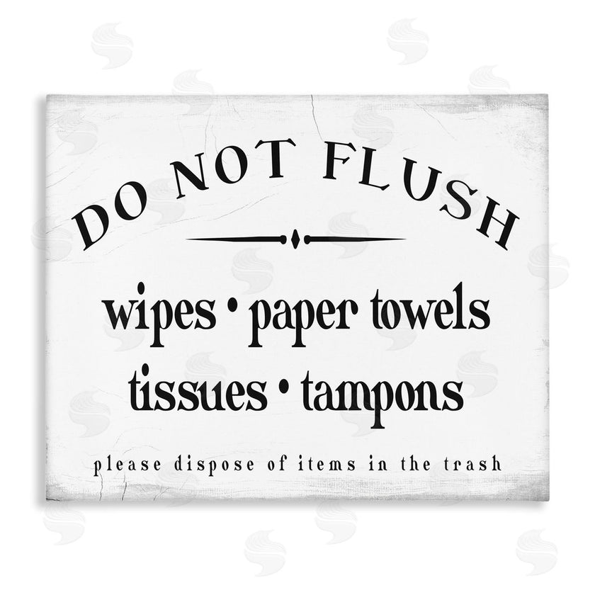 Stupell Studio | Don't Flush Garbage Items Bathroom Sign