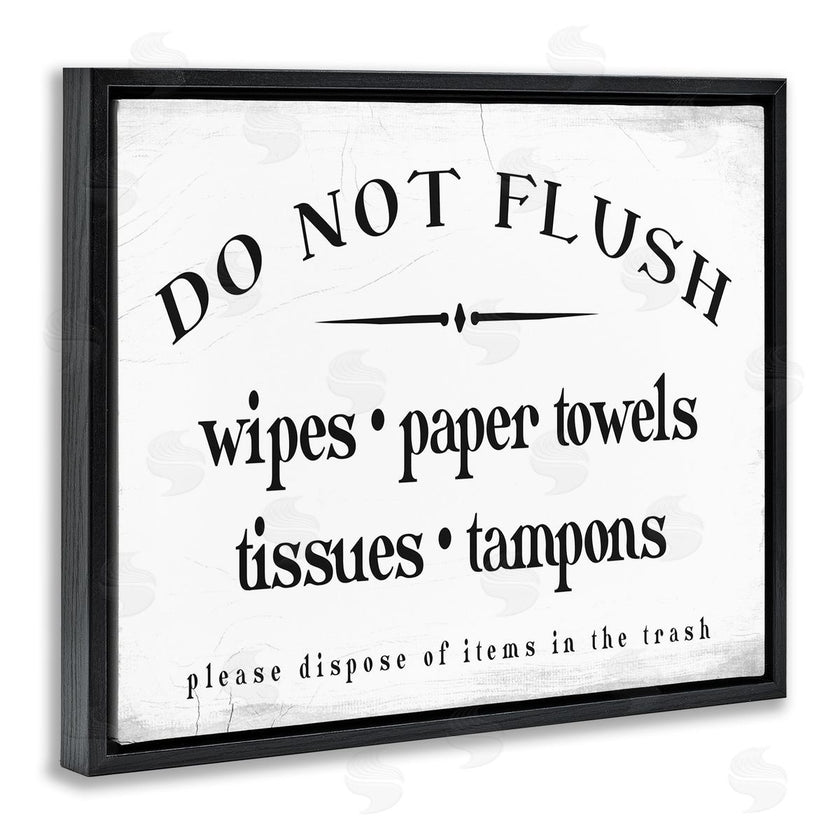 Stupell Studio | Don't Flush Garbage Items Bathroom Sign