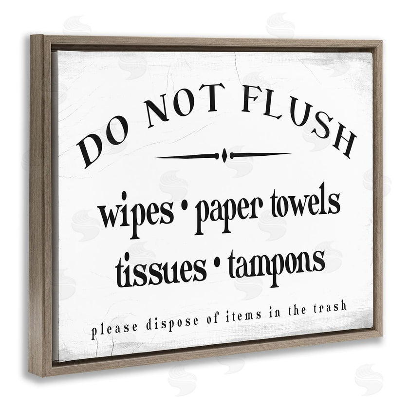 Stupell Studio | Don't Flush Garbage Items Bathroom Sign