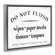 Stupell Studio | Don't Flush Garbage Items Bathroom Sign