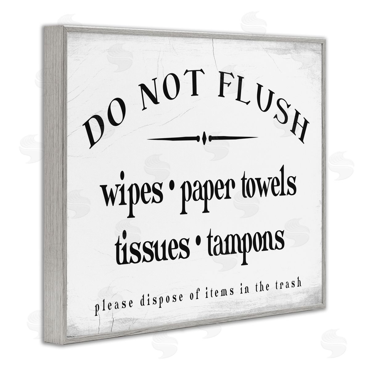 Stupell Studio Don't Flush Garbage Items Bathroom Sign Gray Framed Giclee Wall Art