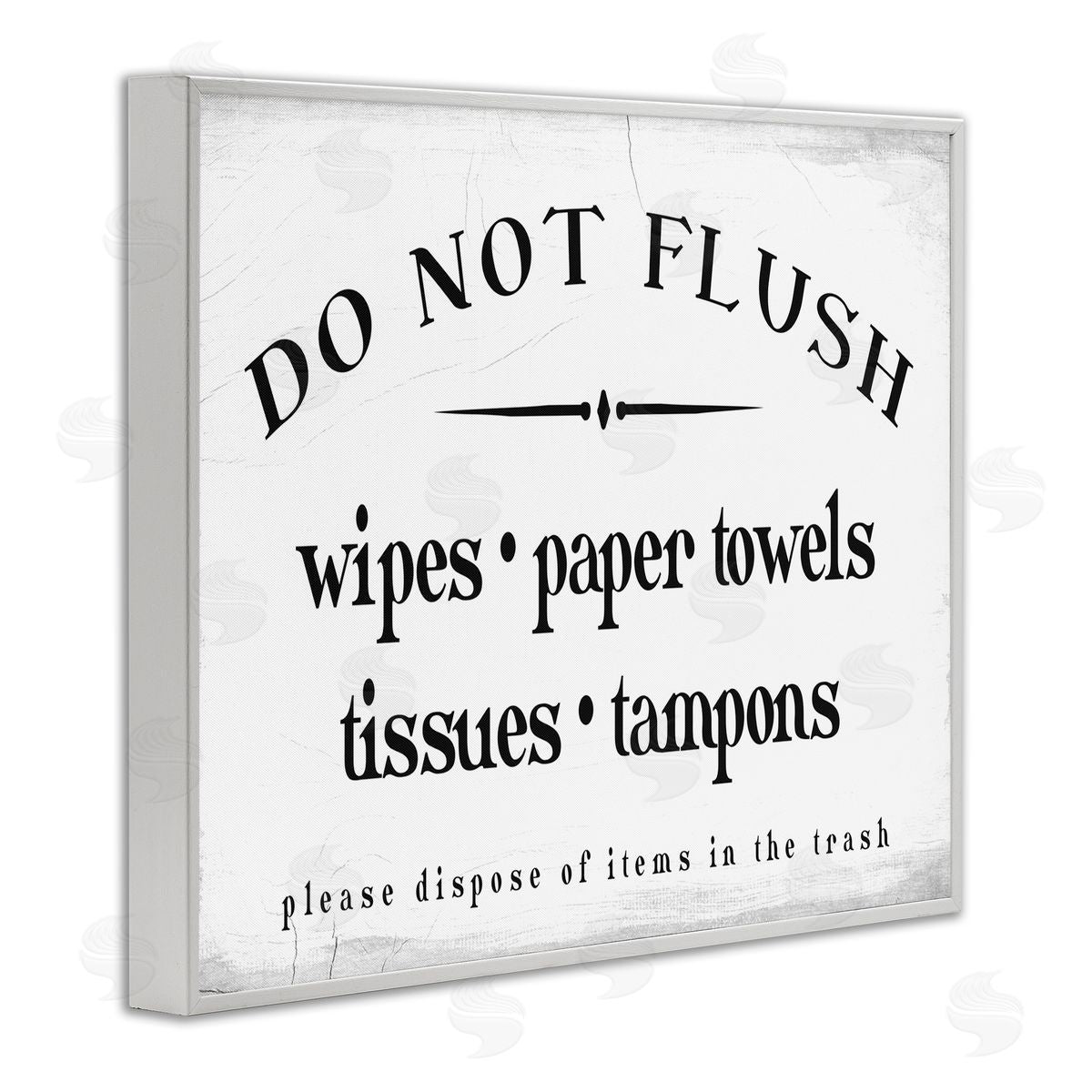Stupell Studio Don't Flush Garbage Items Bathroom Sign White Framed Giclee Wall Art