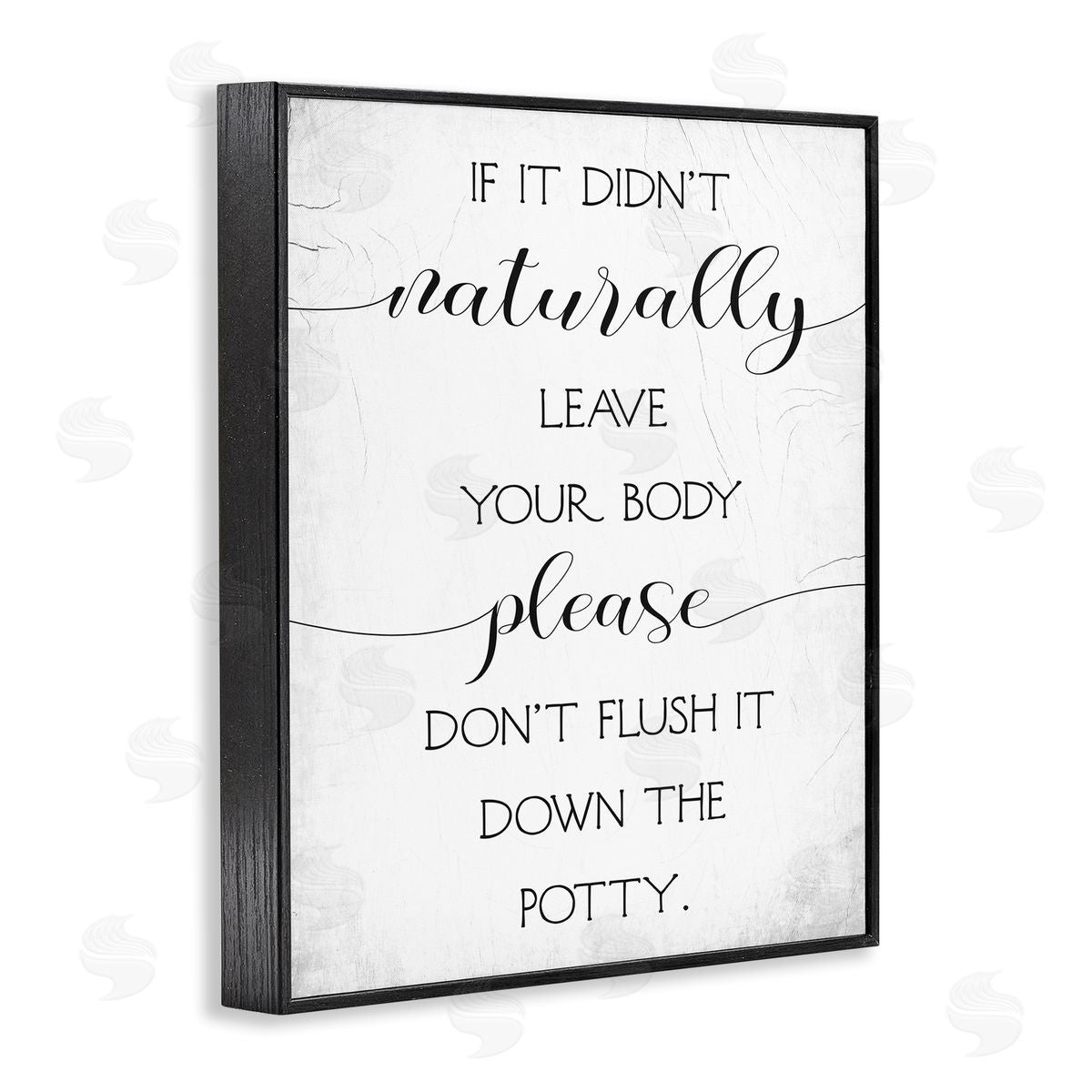 Stupell Studio Don't Flush Down Potty Quote Black Framed Giclee Wall Art