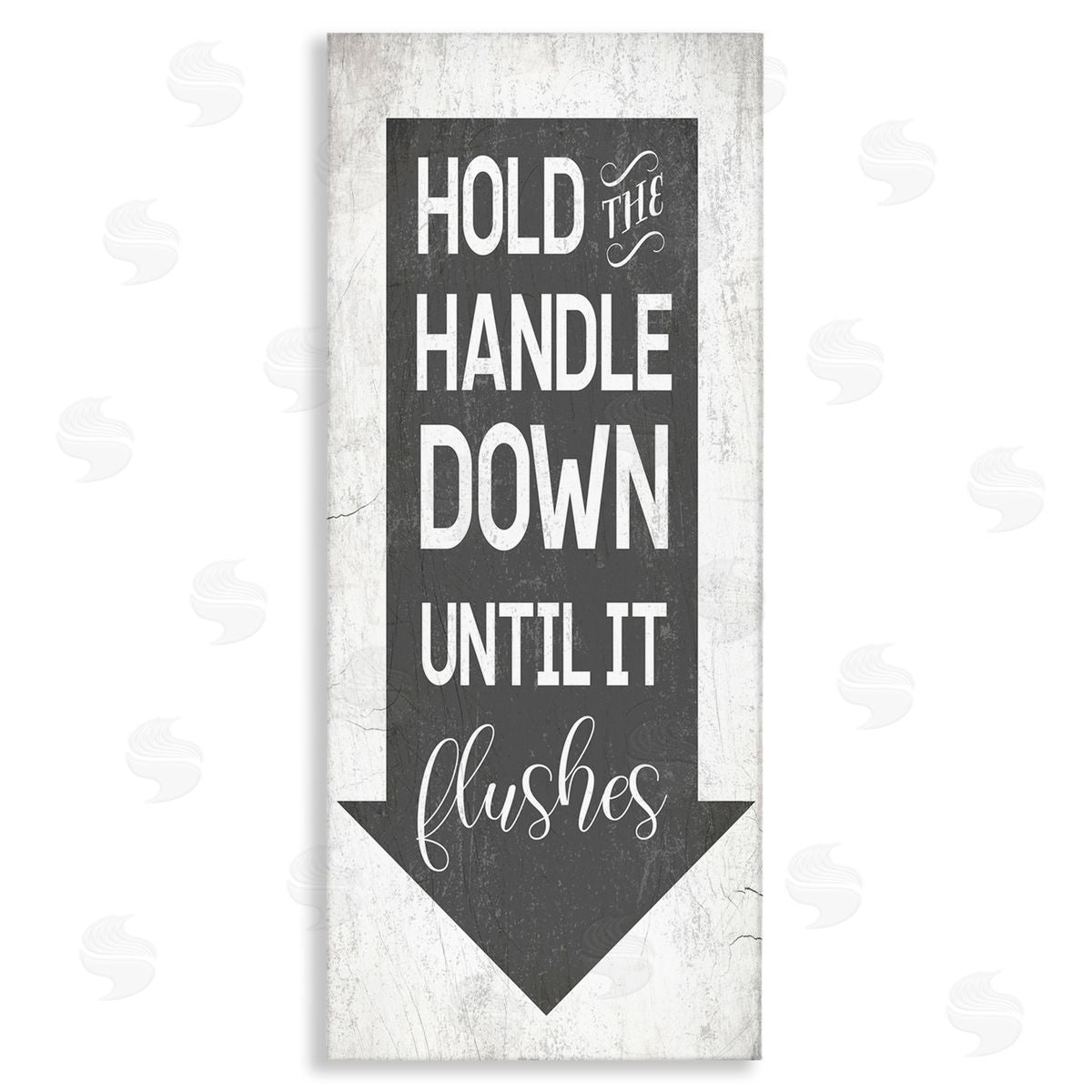 Hold Handle Down Bathroom Arrow Canvas Wall Art, Home Decor by Stupell Studio