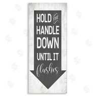 Stupell Studio | Hold Handle Down Bathroom Arrow