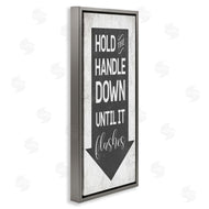 Stupell Studio | Hold Handle Down Bathroom Arrow