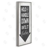 Stupell Studio | Hold Handle Down Bathroom Arrow