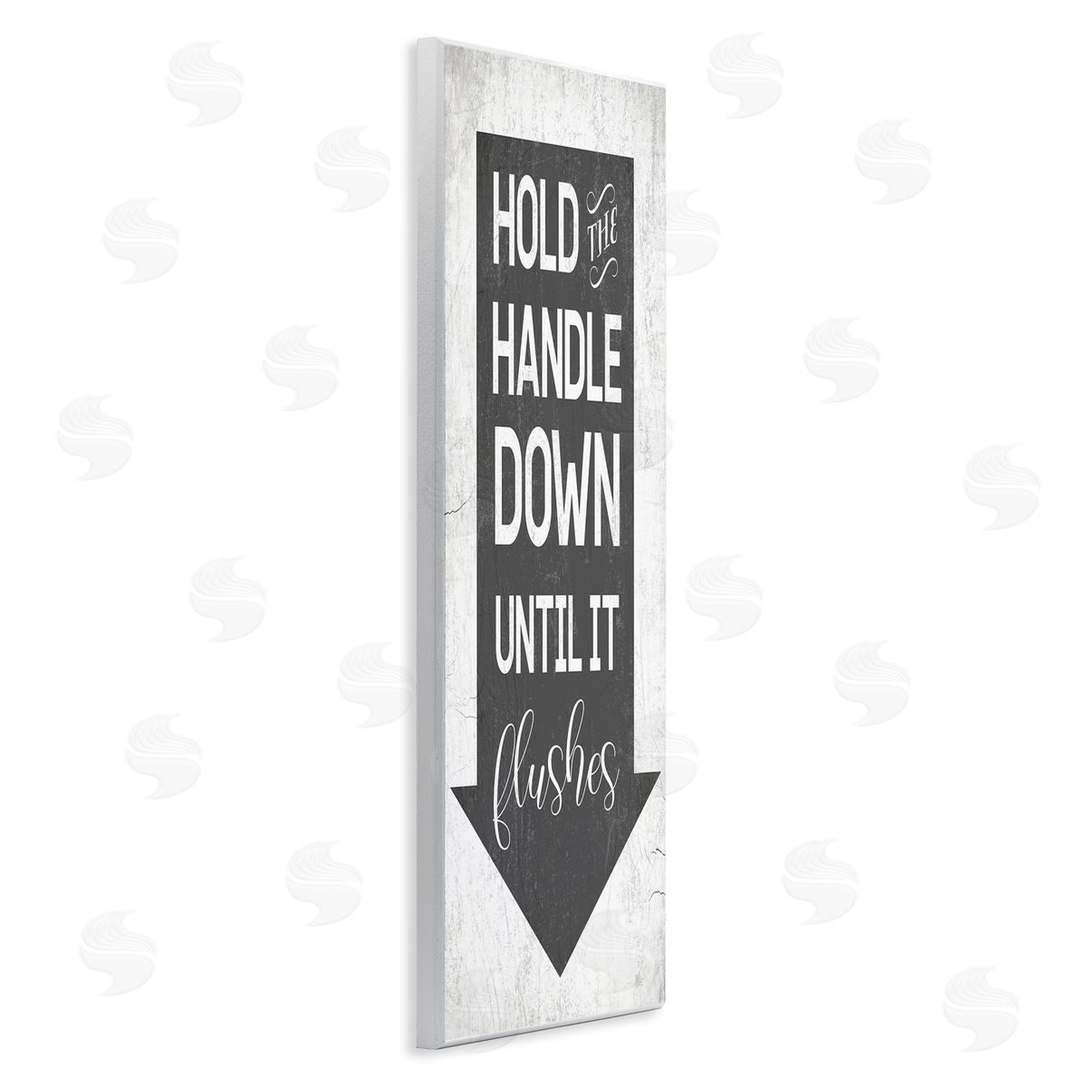 Hold Handle Down Bathroom Arrow Wood Plaque Wall Art, Home Decor by Stupell Studio