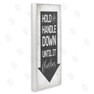 Stupell Studio | Hold Handle Down Bathroom Arrow
