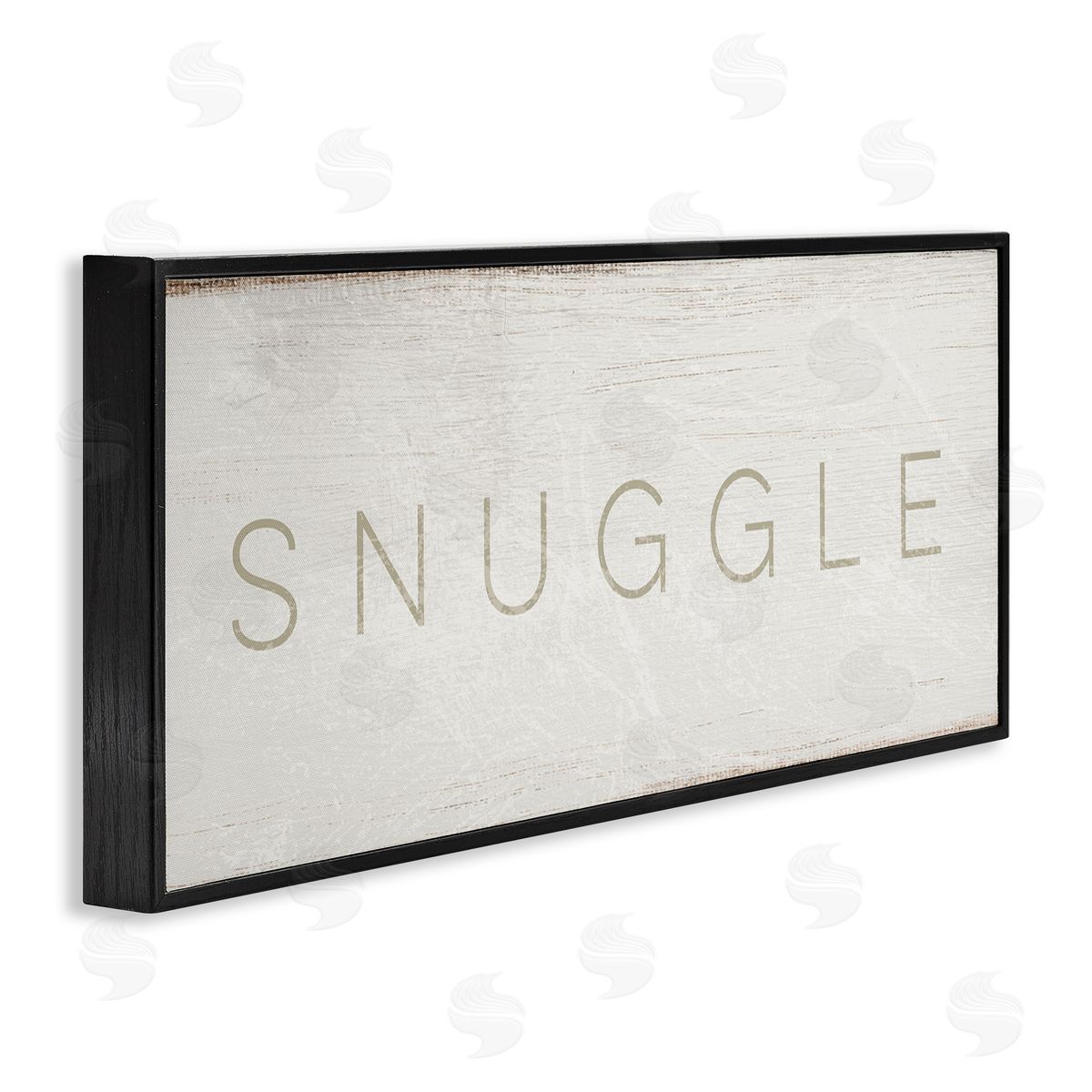 Stupell Studio Snuggle Text Minimal Distressed Paint Black Framed Giclee Wall Art