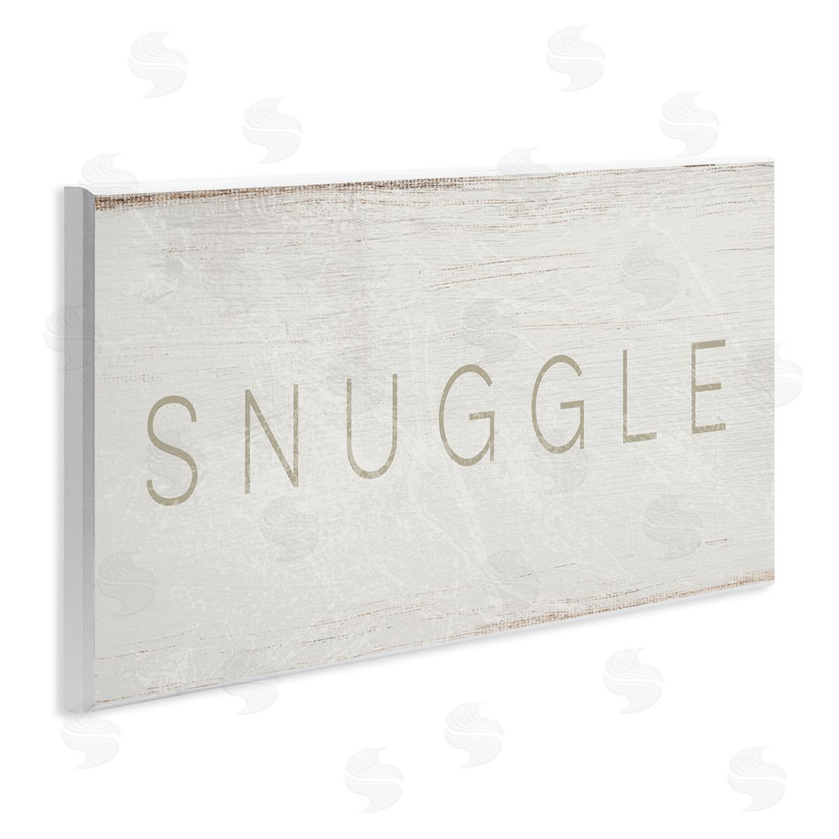 Stupell Studio Snuggle Text Minimal Distressed Paint Wall Plaque Art