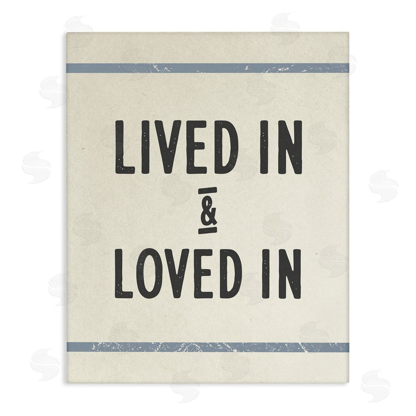 Stupell Studio | Lived In Loved In Blue Bistro Stripe