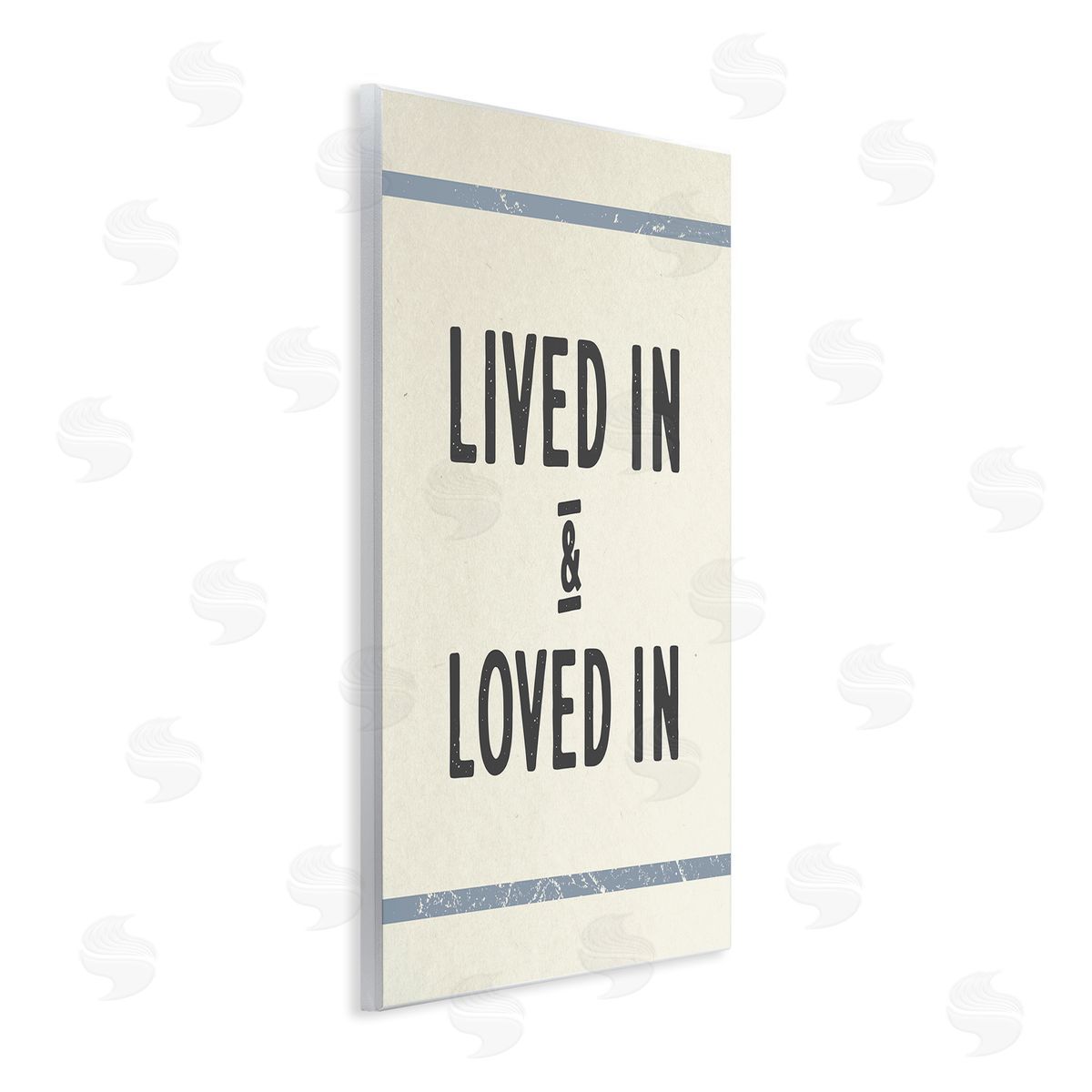 Stupell Studio Lived In Loved In Blue Bistro Stripe Wall Plaque Art