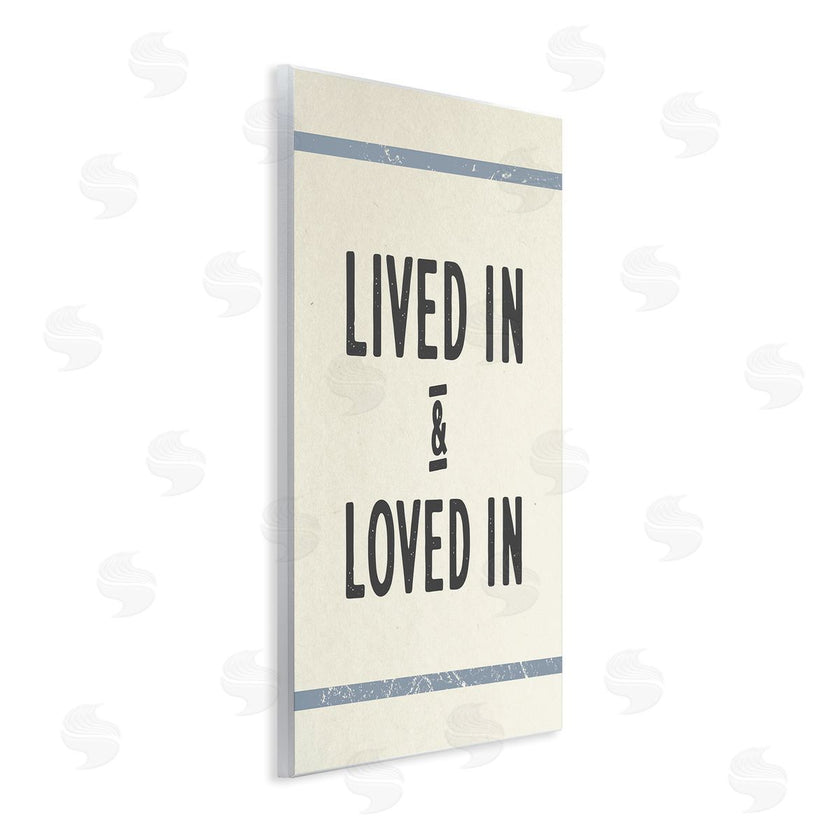 Stupell Studio | Lived In Loved In Blue Bistro Stripe