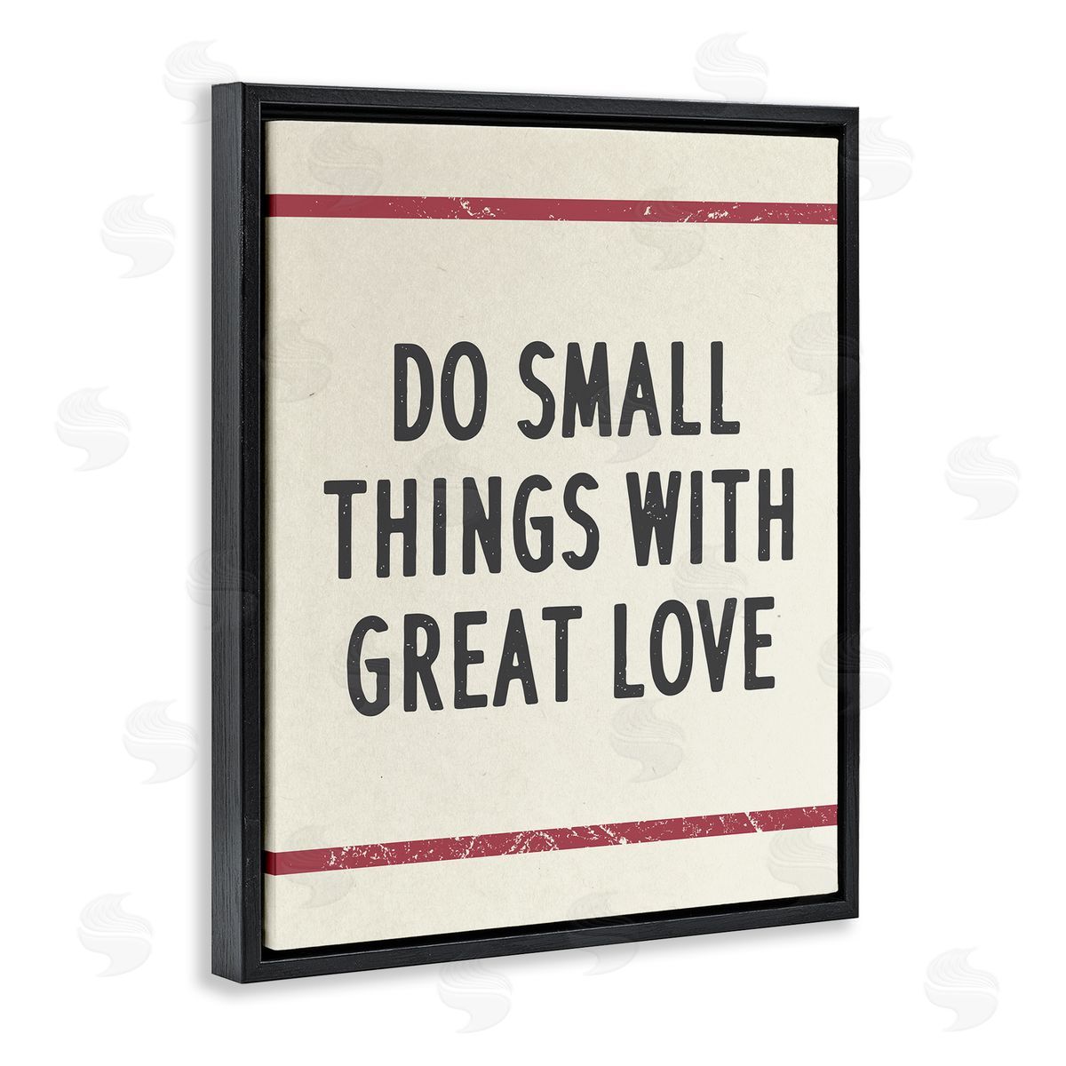 Stupell Studio Do Things with Love Red Stripe Black Floater Frame Canvas Art