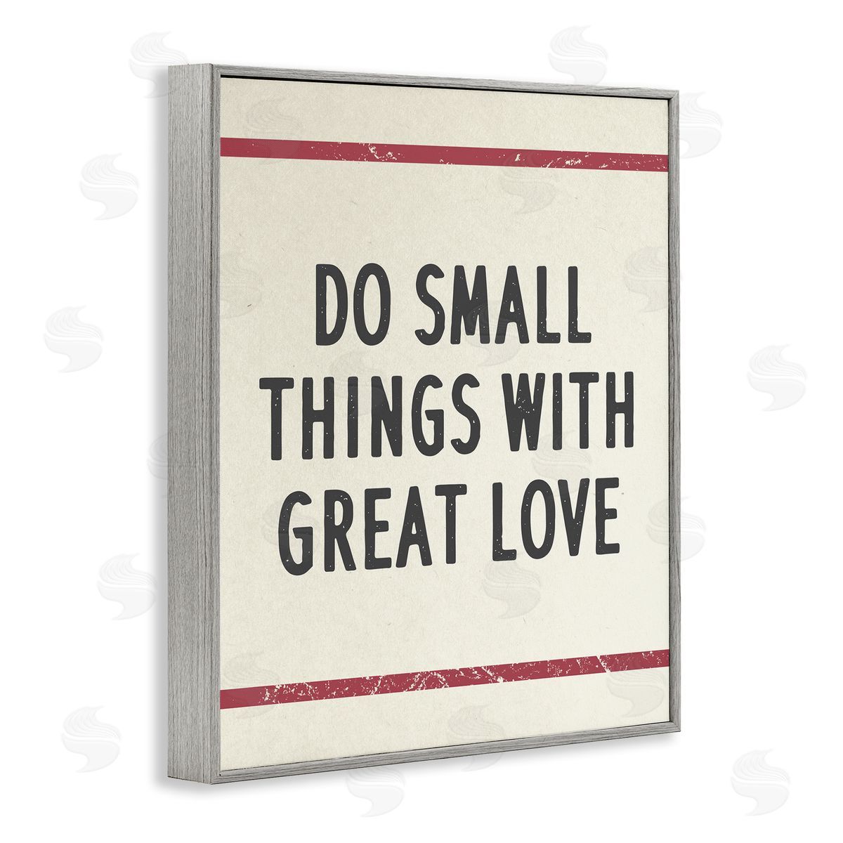 Stupell Studio Do Things with Love Red Stripe Gray Framed Giclee Wall Art