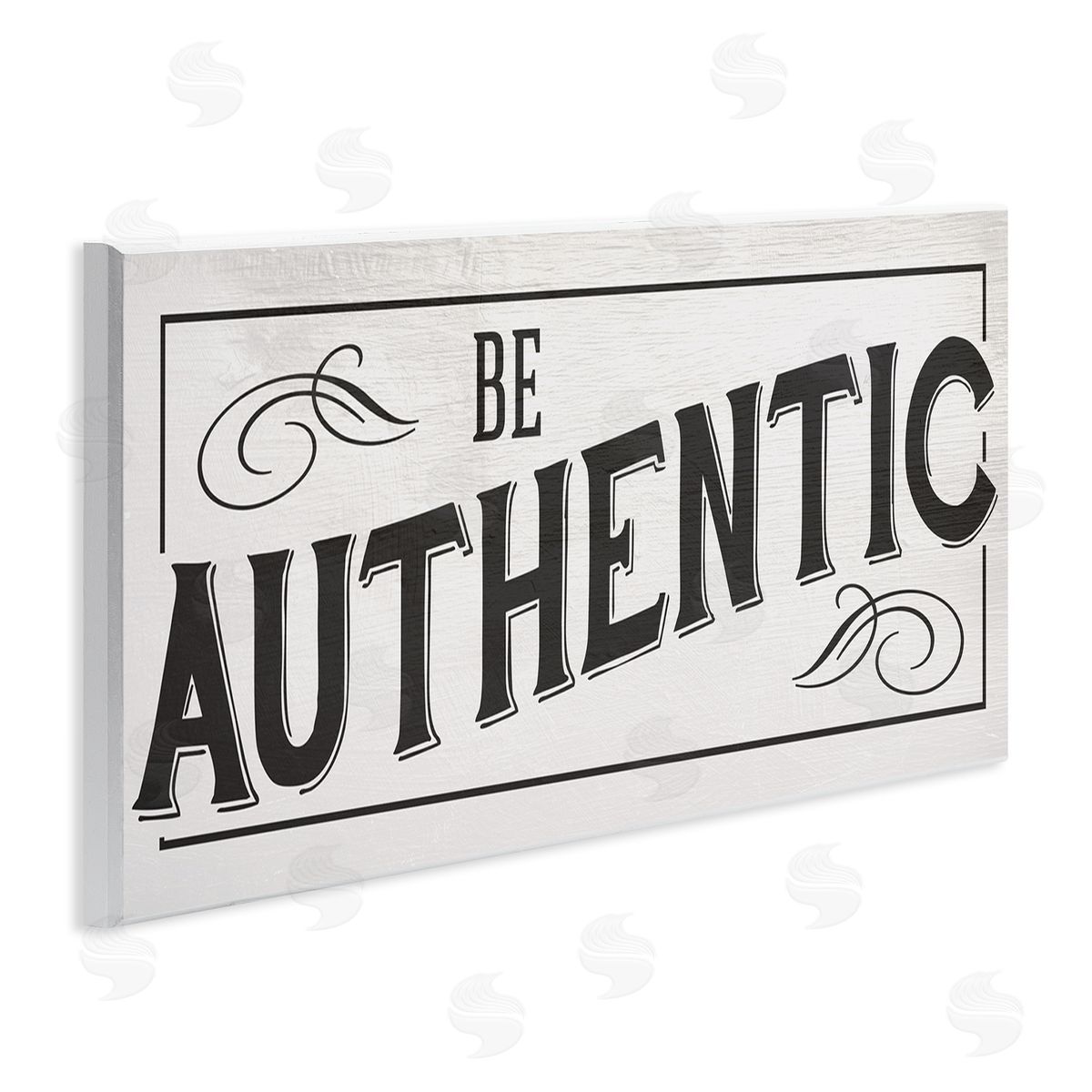 Stupell Studio Be Authentic Bold Typography Swirls Wall Plaque Art