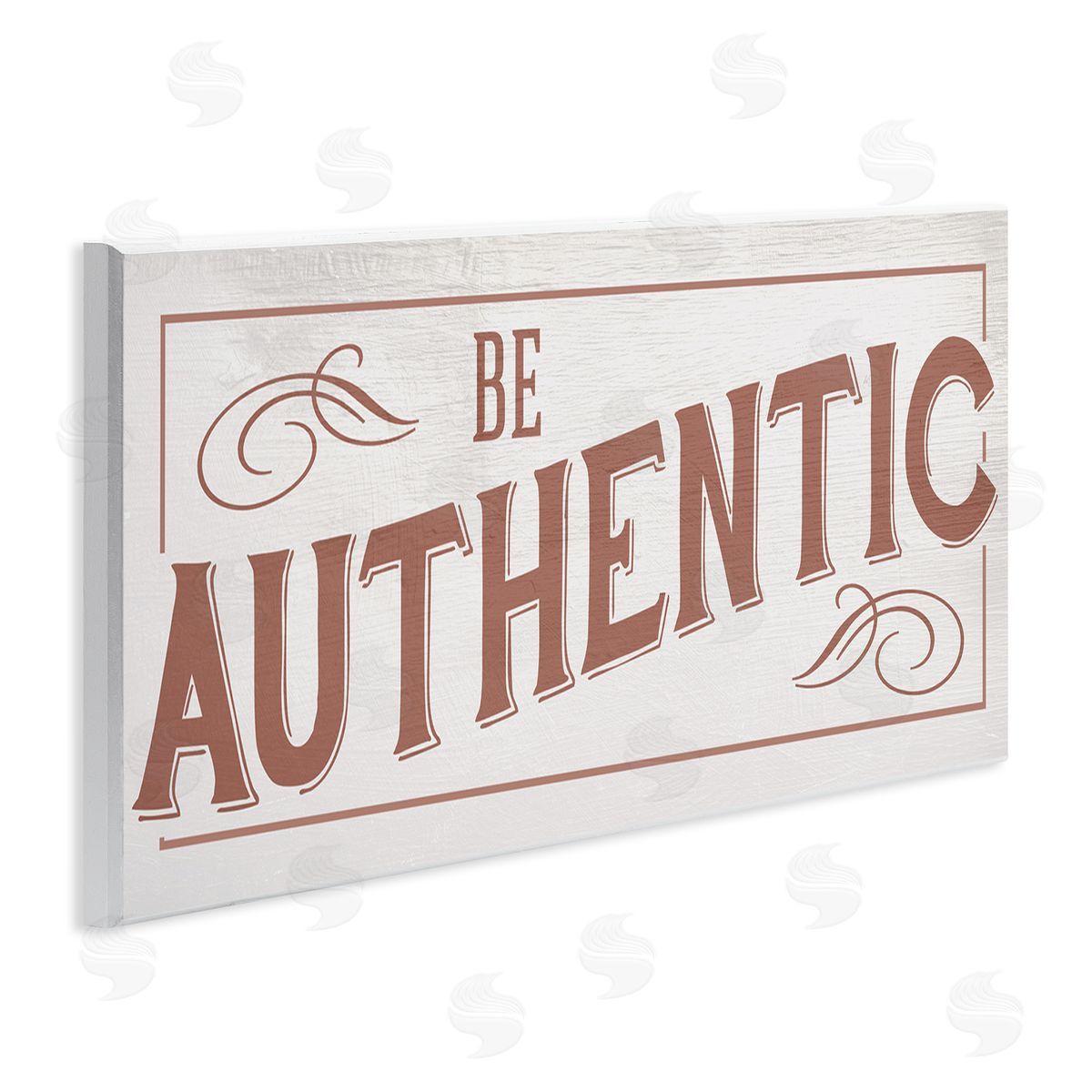 Stupell Studio Be Authentic Soft Red Typography Wall Plaque Art
