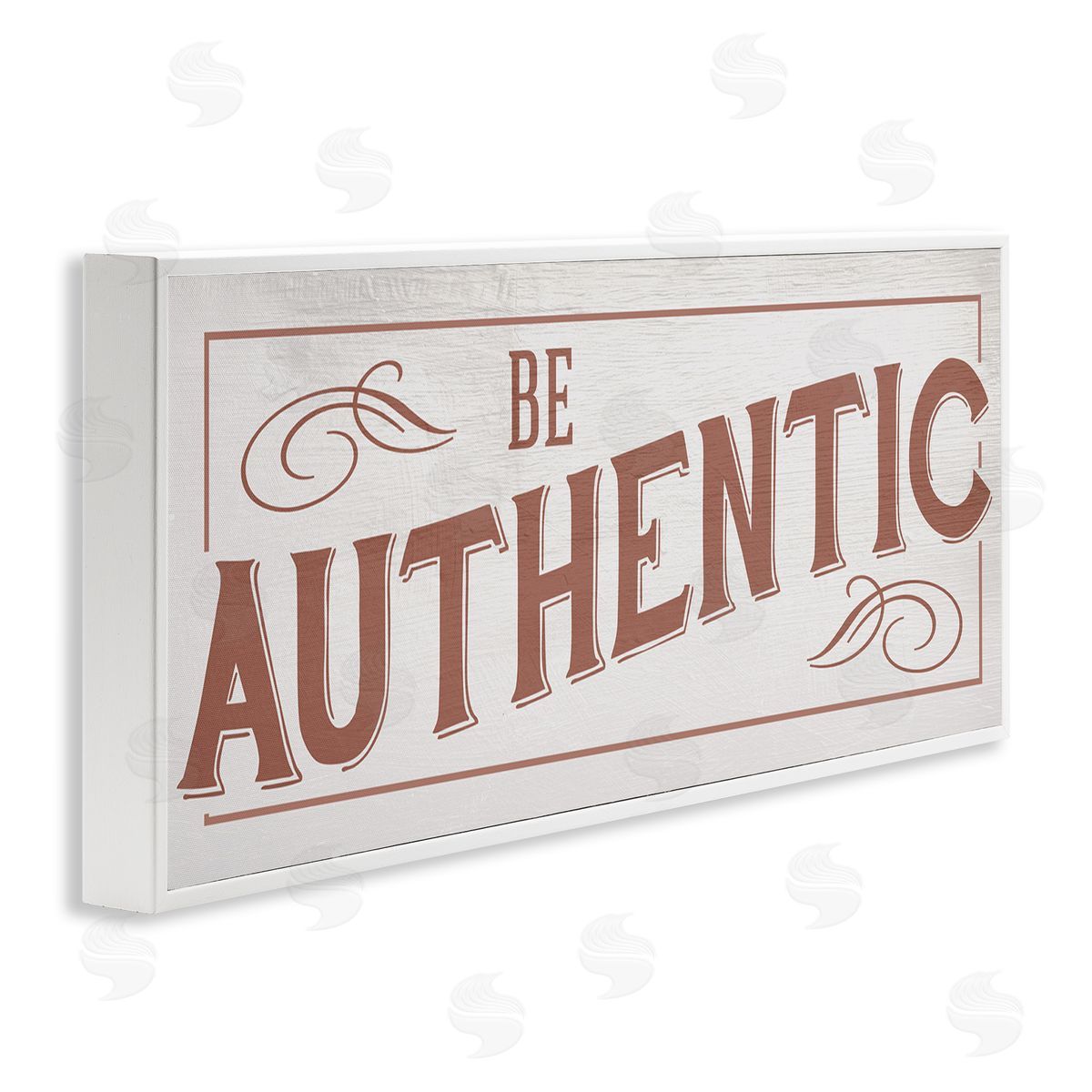 Stupell Studio Be Authentic Soft Red Typography White Framed Giclee Wall Art