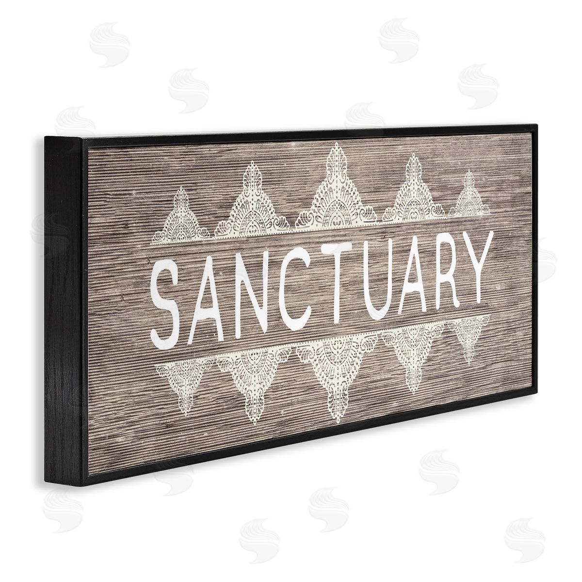 Sanctuary with Paisley Pattern Black Frame Print Wall Art, Home Decor by Stupell Studio