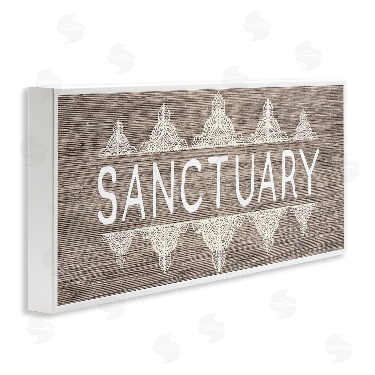 Sanctuary with Paisley Pattern White Frame Print Wall Art, Home Decor by Stupell Studio