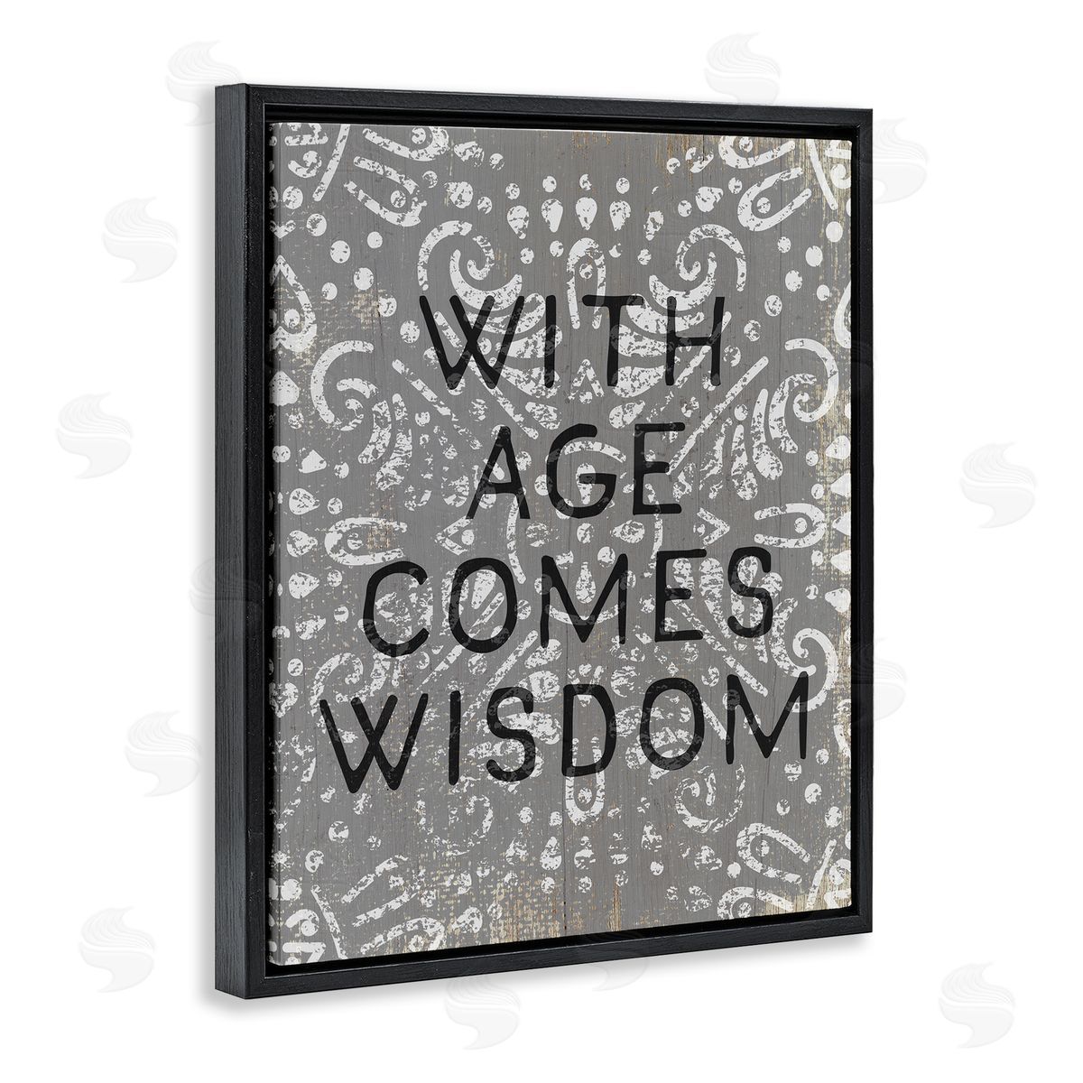 Stupell Studio With Age Comes Wisdom Boho Black Floater Frame Canvas Art