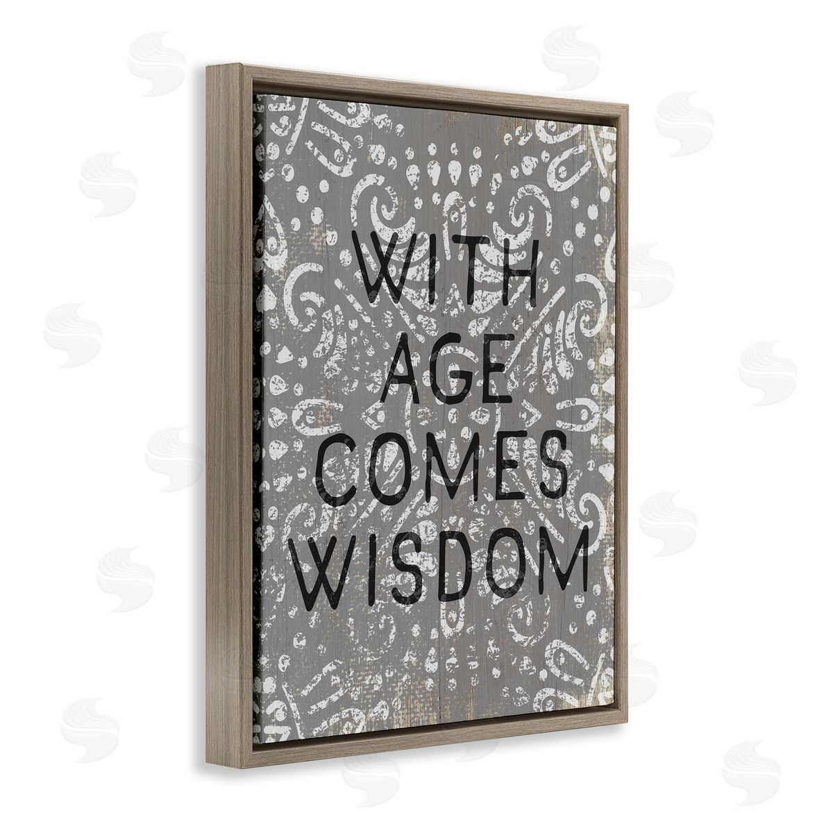 Stupell Studio With Age Comes Wisdom Boho Brown Floater Frame Canvas Art