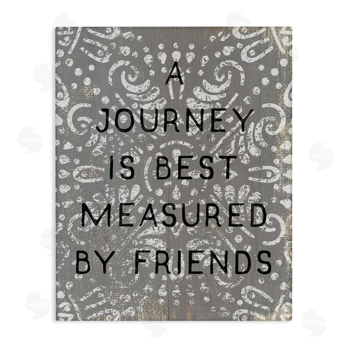 Stupell Studio Best Measured by Friends Distressed Boho Canvas Wall Art